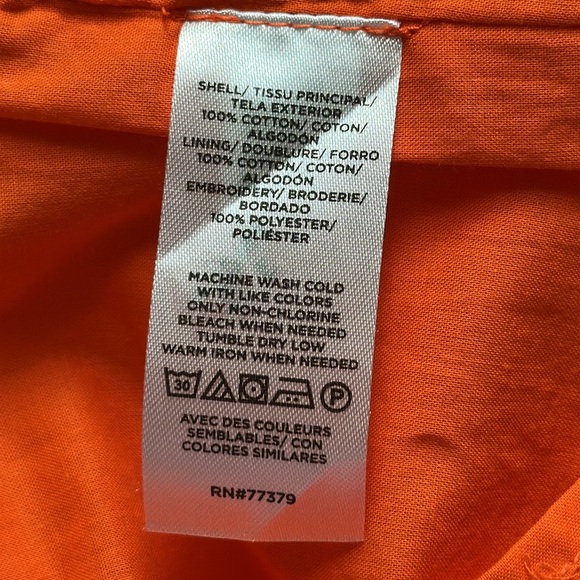 Ann Taylor Orange and White Sheath Dress with Bishop Sleeves - Picture 8 of 11